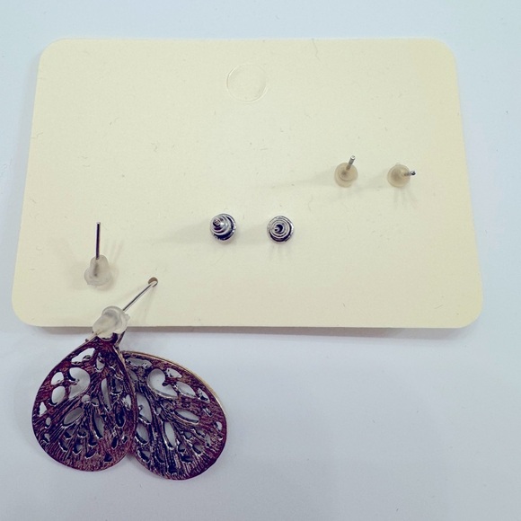 Silver Earring 3 Piece Set - Picture 3 of 3